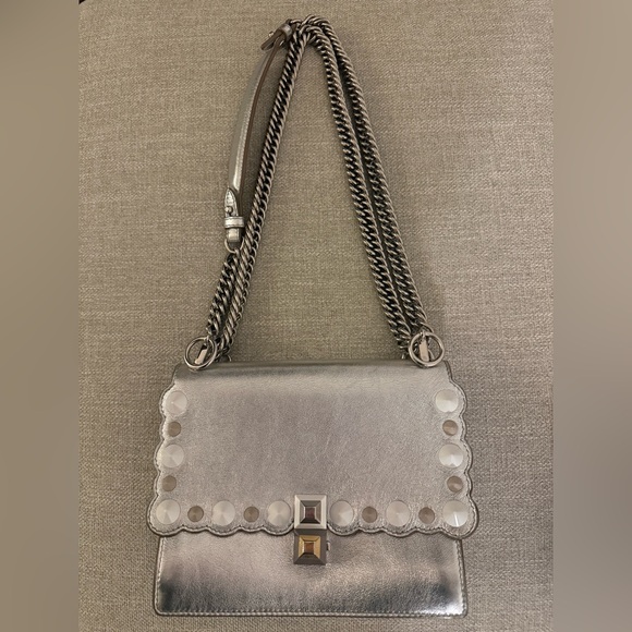 FENDI Kan I Silver Metallic Bag 🪩 - Picture 2 of 5